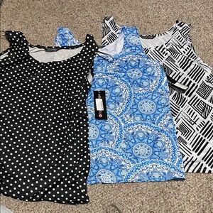 3 pc mango tango patterned tank top set